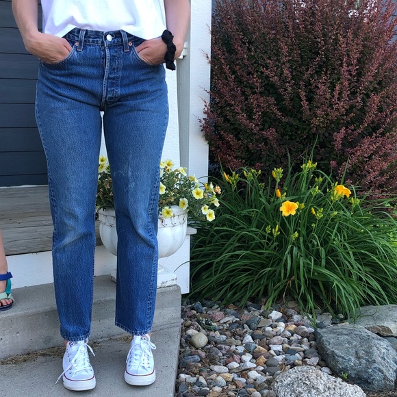 Vintage 501 Levi’s red tab button fly high rise straight leg made in USA - Picture 2 of 15